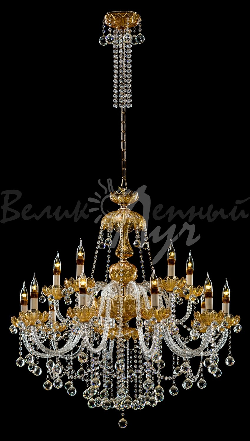 Люстра свічка L  KY19596/10+5 G (gold)