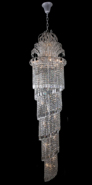 Кришталева люстра L201/600*2650/28 (WH+SILVER)(A+B)