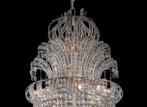 Кришталева люстра L201/600*2650/28 (WH+SILVER)(A+B)