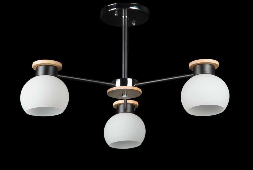 Люстра з плафонами  L9747B/3 (BLK+CR)