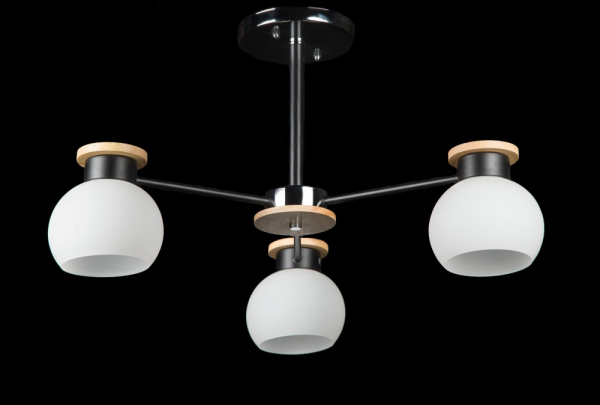 Люстра з плафонами  L9747B/3 (BLK+CR)