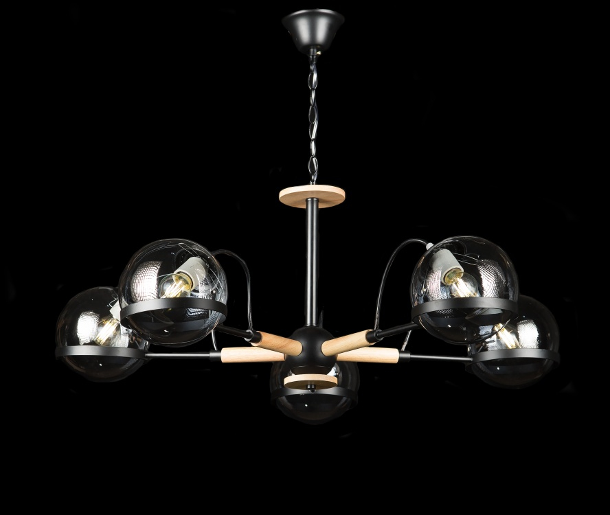 Люстра с плафонами  L9761B/5 (BLK)