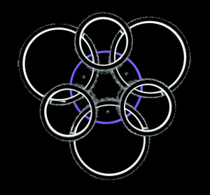 Светодиодная люстра L81071/3+3 RGB LED (CR)
