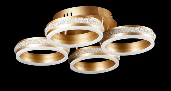 Світлодіодна люстра LK39849/4 LED (BRUSH+CHAMPANE+GOLD)