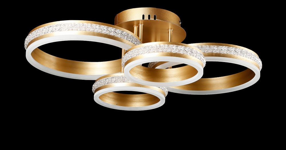 Светодиодная люстра LK39849/2+2 LED (BRUSH+CHAMPANE+GOLD)