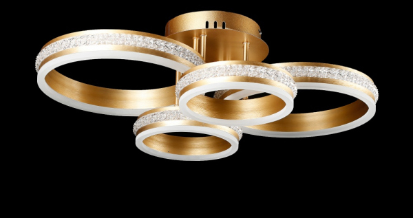 Світлодіодна люстра LK39849/2+2 LED (BRUSH+CHAMPANE+GOLD)