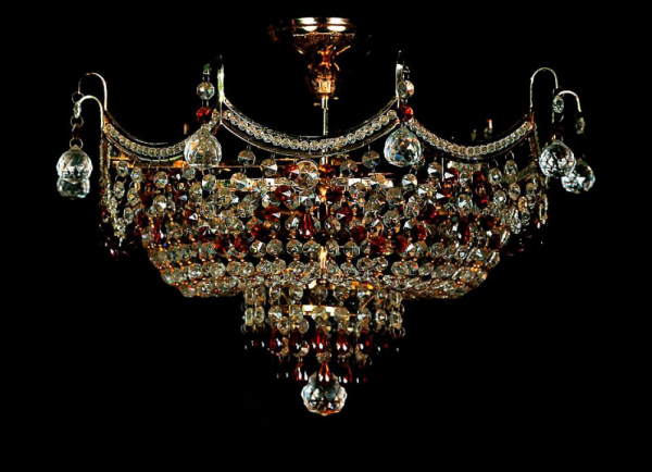 Кришталева люстра L8440/6 (FGD+WT+BR) (Золото, белый, коричневый)