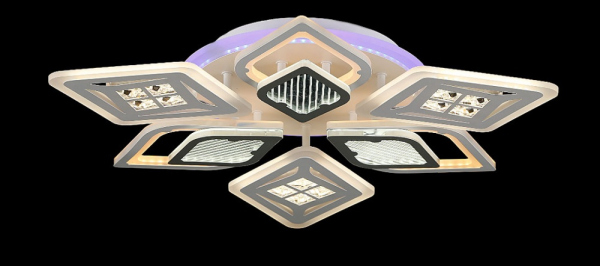 Світлодіодна люстра LK29052/3+3+1 LED (WT+GREY)