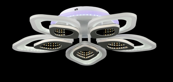 Світлодіодна люстра LK29055/5+1 LED (WT+GREY)