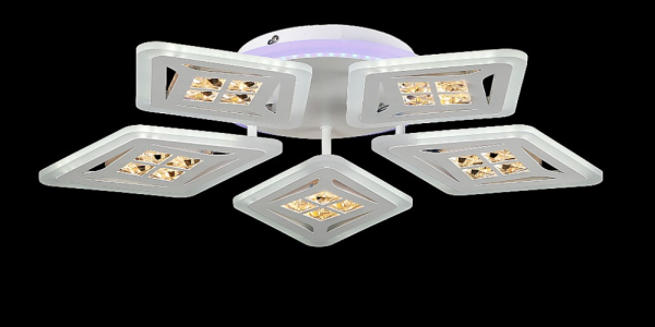Светодиодная люстра LK29039/3+1 LED (RED+CHAMPANE+WT)